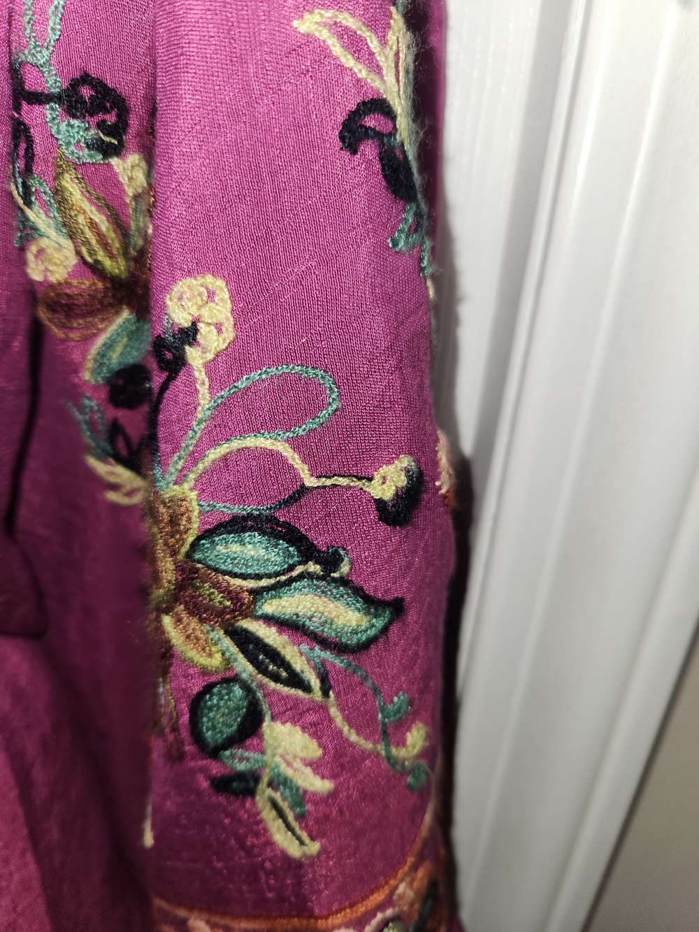 🍉Embroidered Magenta Button-Front Tunic Top - Picture 5 of 8